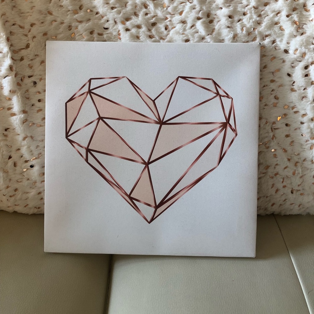 Pink Heart Canvas Wall Decor Art